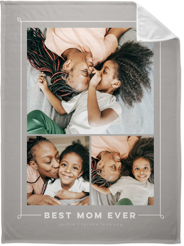 Hand-drawn Whimsy Border Fleece Photo Blanket, Plush Fleece, 60x80, Gray, stone