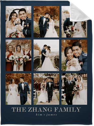 Grid Gallery Of Nine Portrait Fleece Photo Blanket, Plush Fleece, 60x80, Multicolor, multi