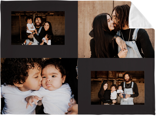 Minimal Gallery of Four Fleece Photo Blanket, Plush Fleece, 60x80, Multicolor, multi