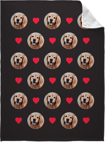 Loved Floating Faces Fleece Photo Blanket, Fleece, 60x80, Red, fire engine