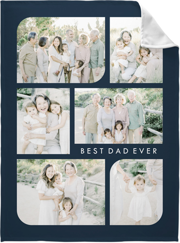 Rounded Edges Fleece Photo Blanket, Fleece, 60x80, Black, silhouette