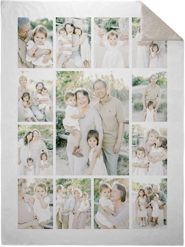 Photo Gallery Border Portrait Fleece Photo Blanket, Sherpa, 60x80, Multicolor, multi