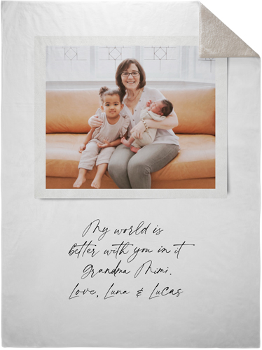 Sentimental Note Fleece Photo Blanket, Sherpa, 60x80, White