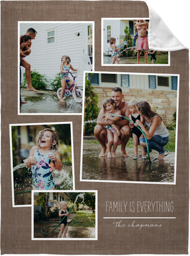 Tilty Collage Fleece Photo Blanket, Fleece, 60x80, Brown, taupe