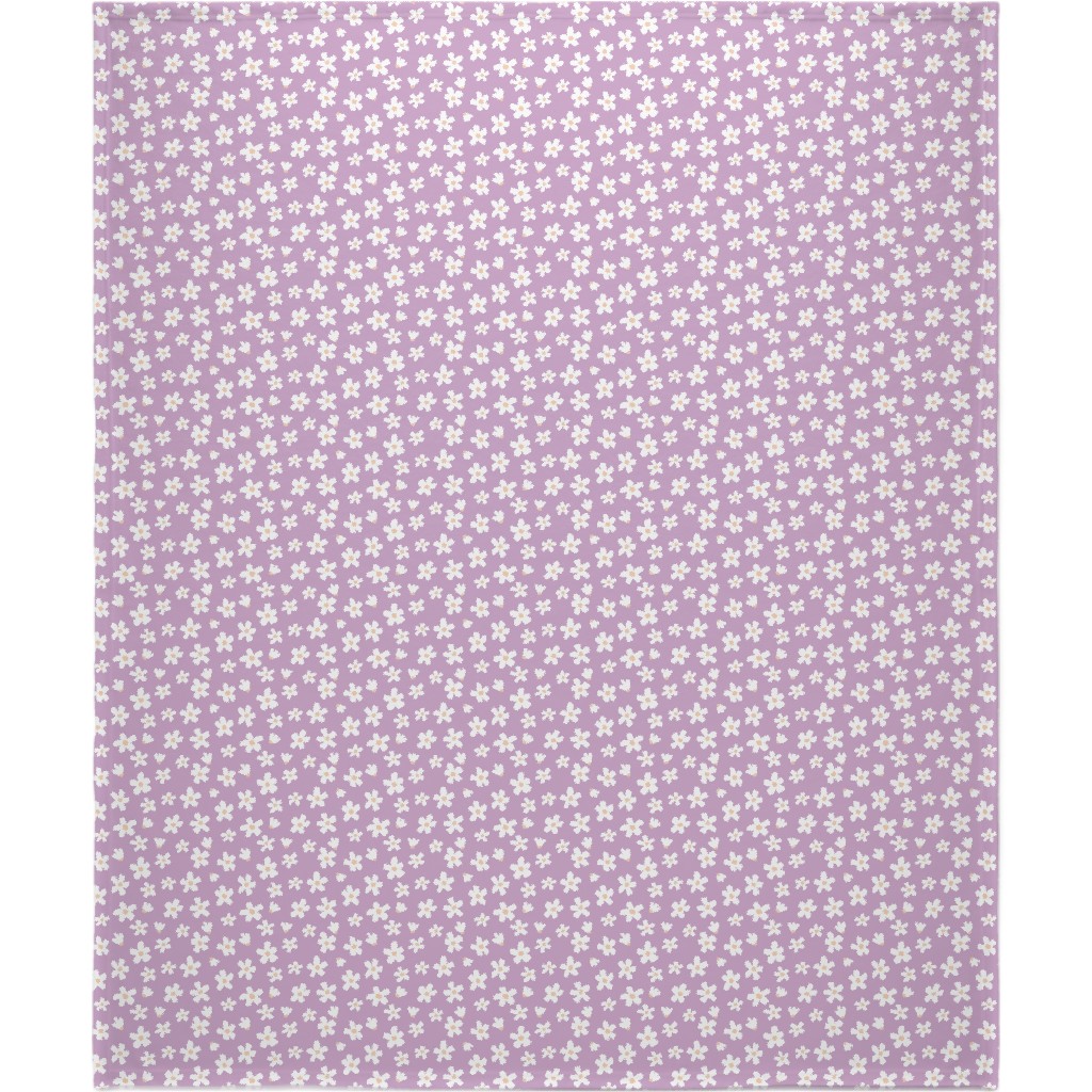 Daisy Garden Floral - Purple Blanket, Fleece, 50x60, Purple