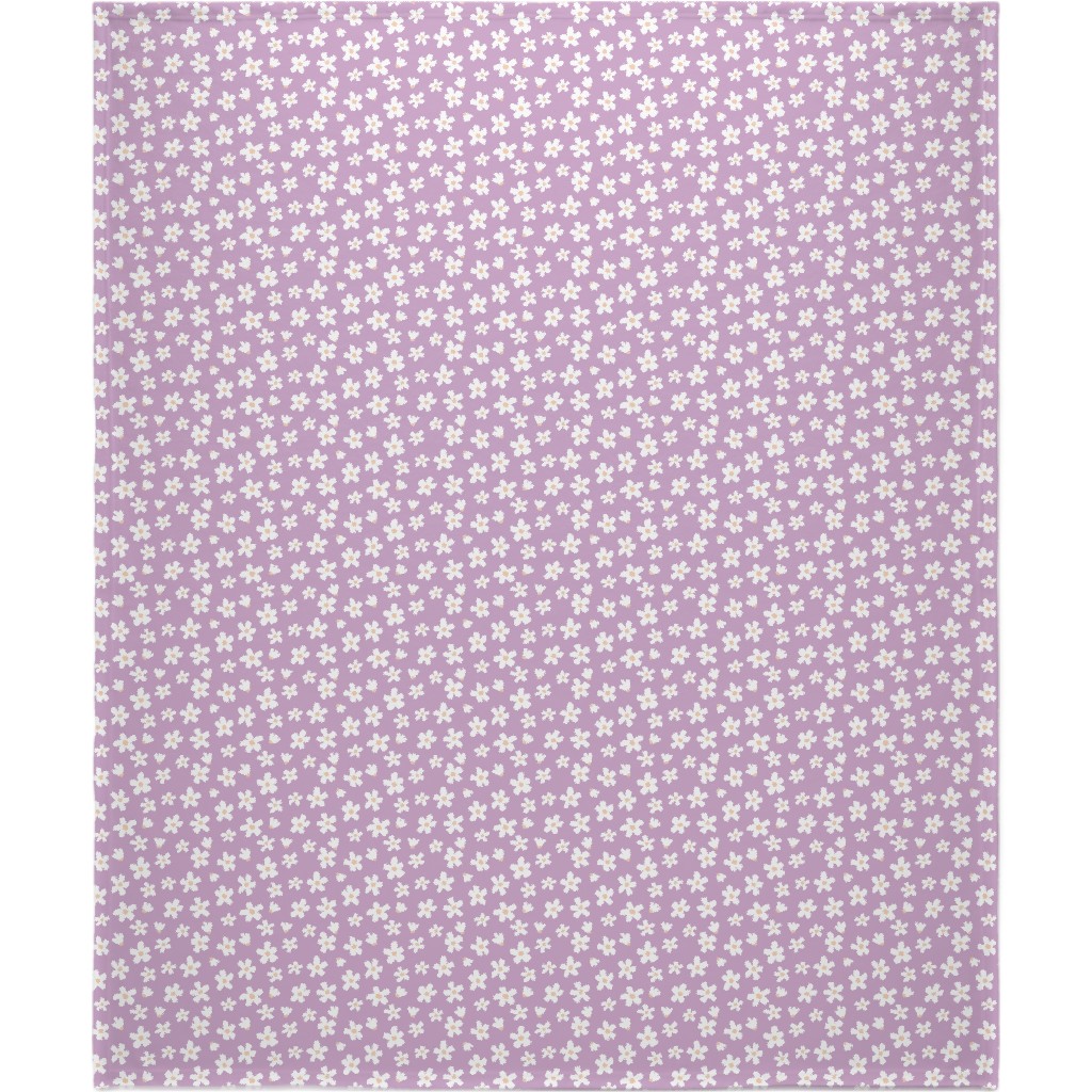 Daisy Garden Floral - Purple Blanket, Fleece, 50x60, Purple