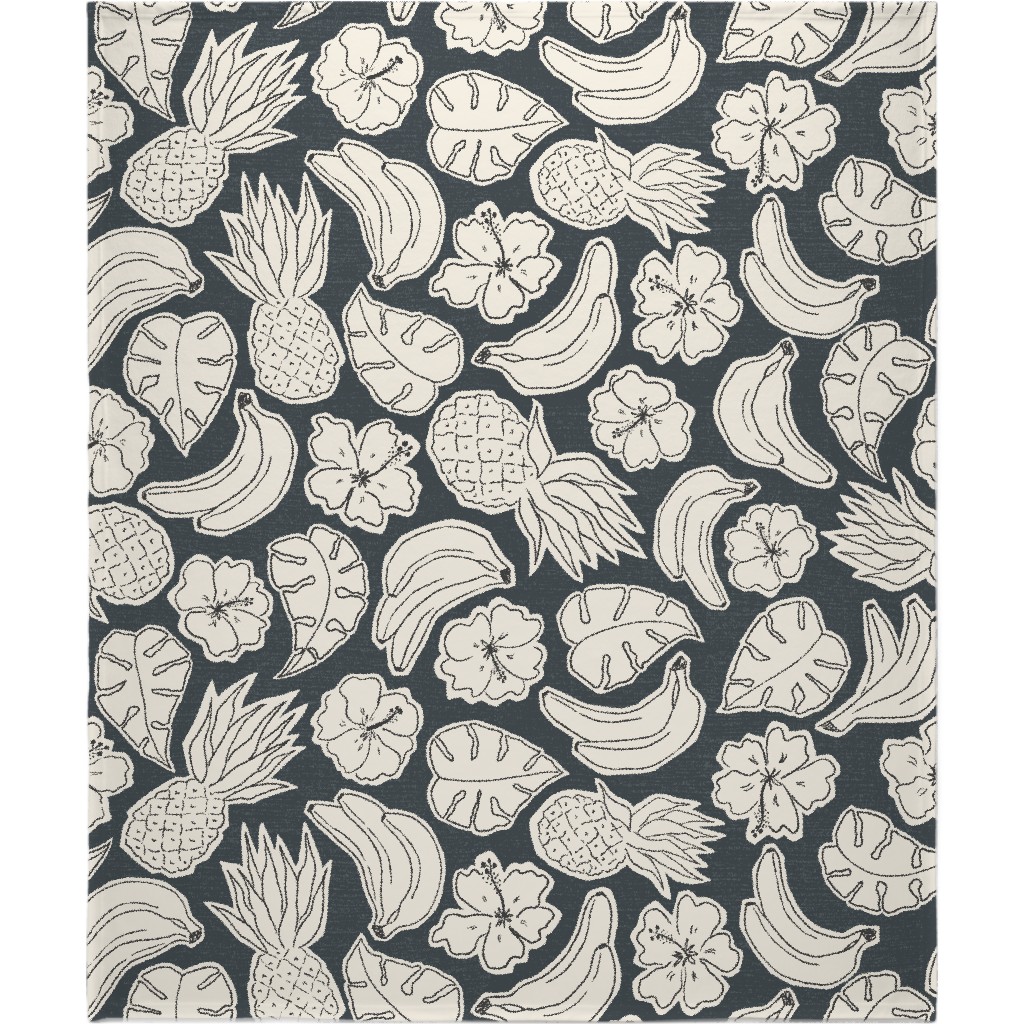 Tropical Cutout Blanket, Fleece, 50x60, Gray
