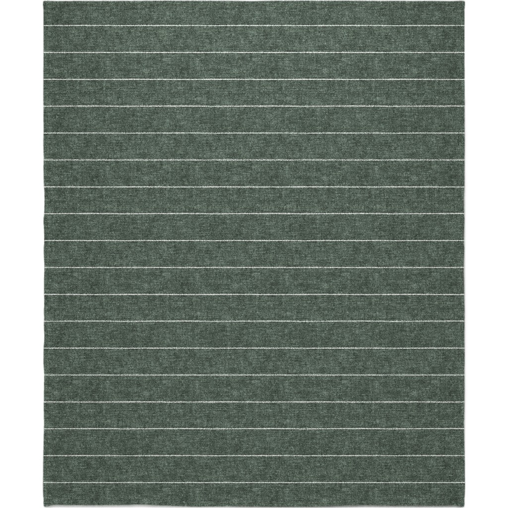 Farmhouse Stripes - Restoration Green Blanket, Fleece, 50x60, Green, Classic Green