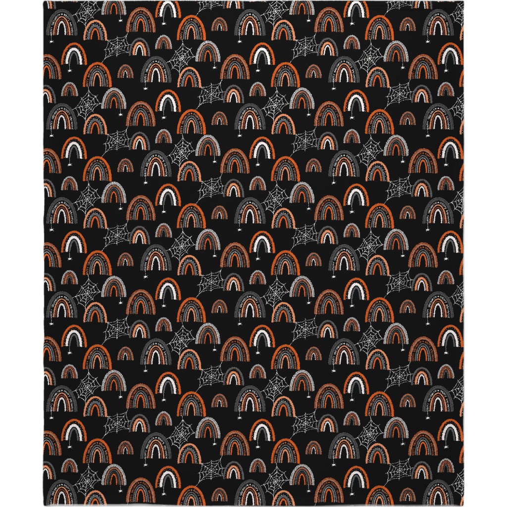 Halloween Rainbows Blanket, Fleece, 50x60, Black, Black