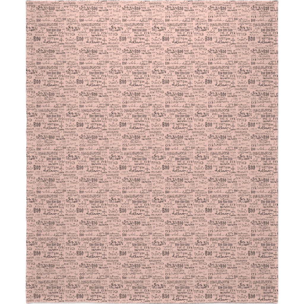 Halloween Words - Black Blanket, Fleece, 50x60, Pink