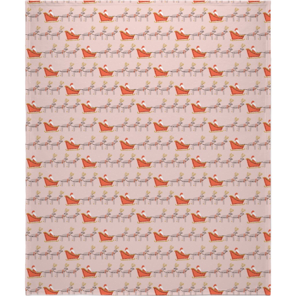 Santa Claus Blanket, Fleece, 50x60, Pink