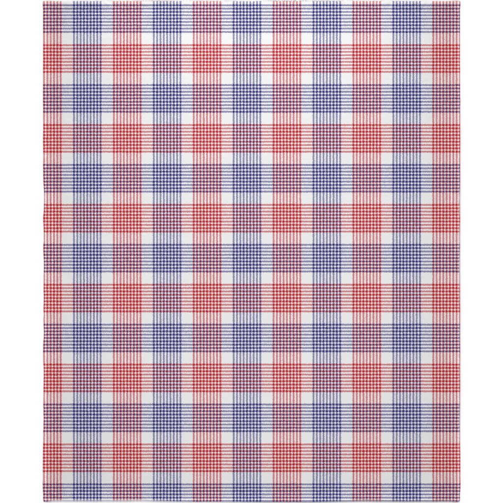 Plaid - Red, White and Blue Blanket, Fleece, 50x60, Multicolor