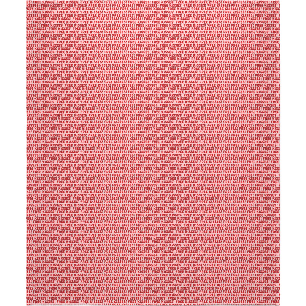 Free Kisses! - Red on Pink Blanket, Fleece, 50x60, Red