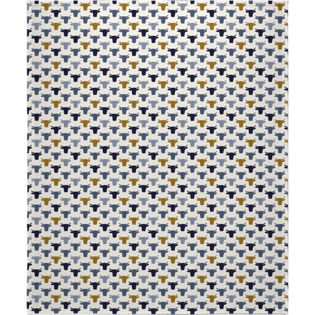 Cows Blanket, Fleece, 50x60, Blue, Silver Lake
