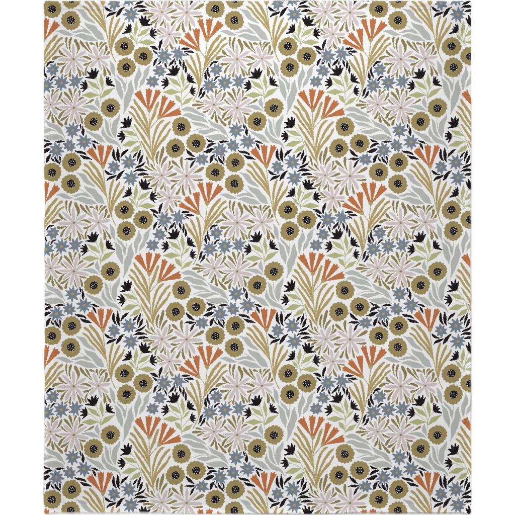Adeline Floral - Muted Multi Blanket, Fleece, 50x60, Multicolor