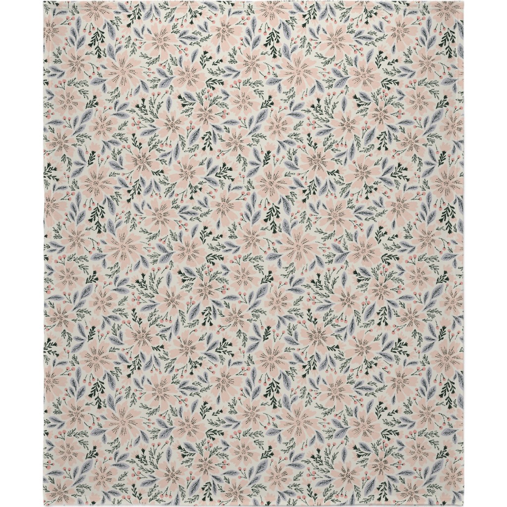 Flora - Pink Blanket, Fleece, 50x60, Pink