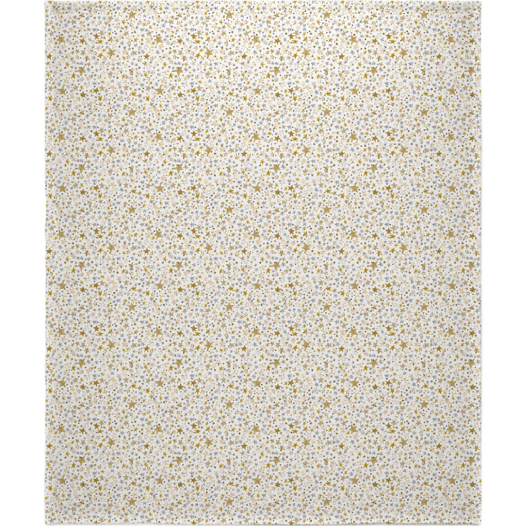 Winter Stars Christmas - Gold Blanket, Fleece, 50x60, Yellow