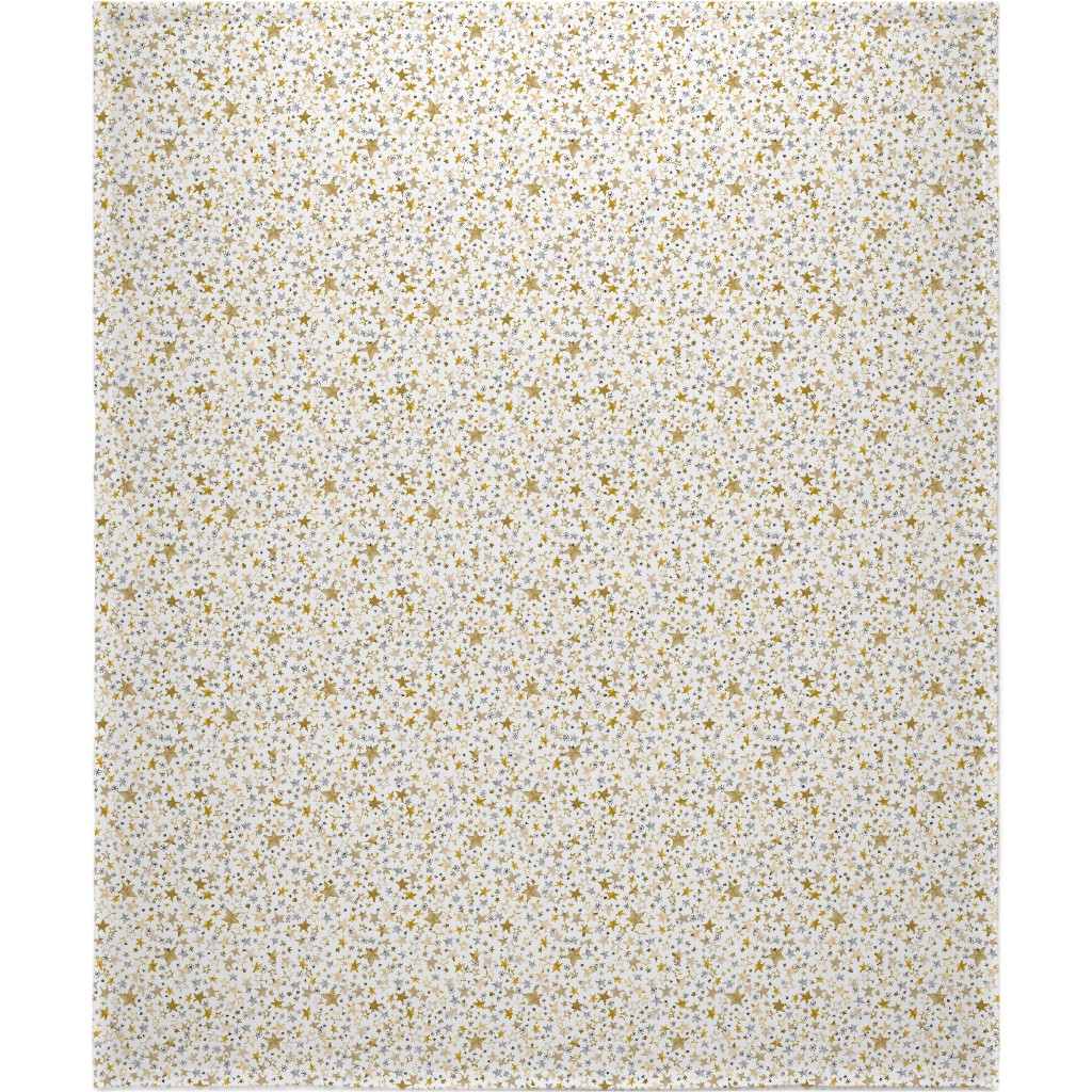 Winter Stars Christmas - Gold Blanket, Fleece, 50x60, Yellow