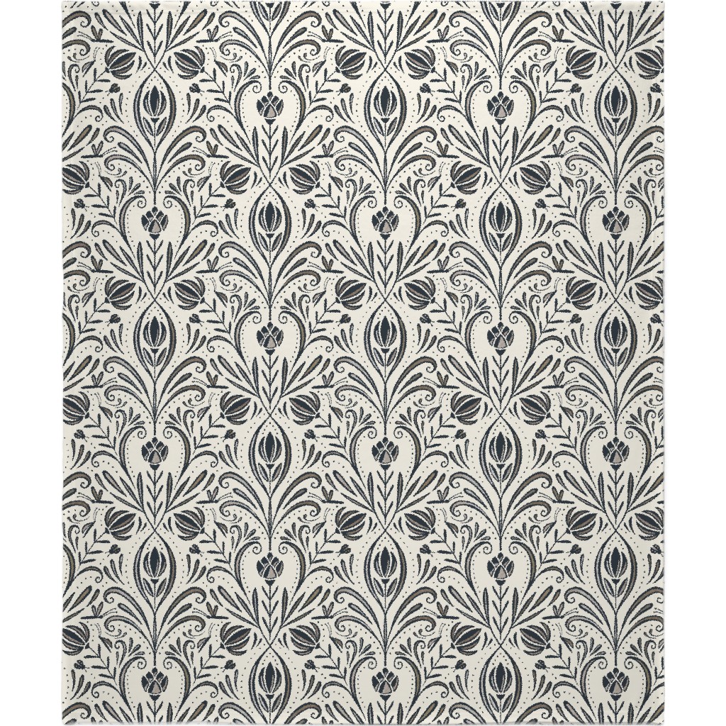 Rochelle Blanket, Fleece, 50x60, Beige, Antique White