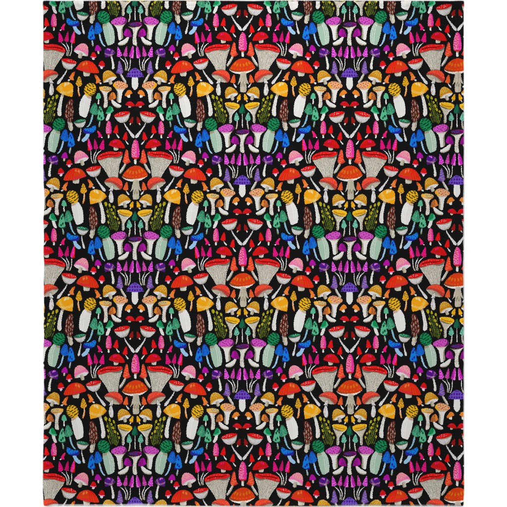 Magic Mushrooms - Multicolor Blanket, Fleece, 50x60, Multicolor