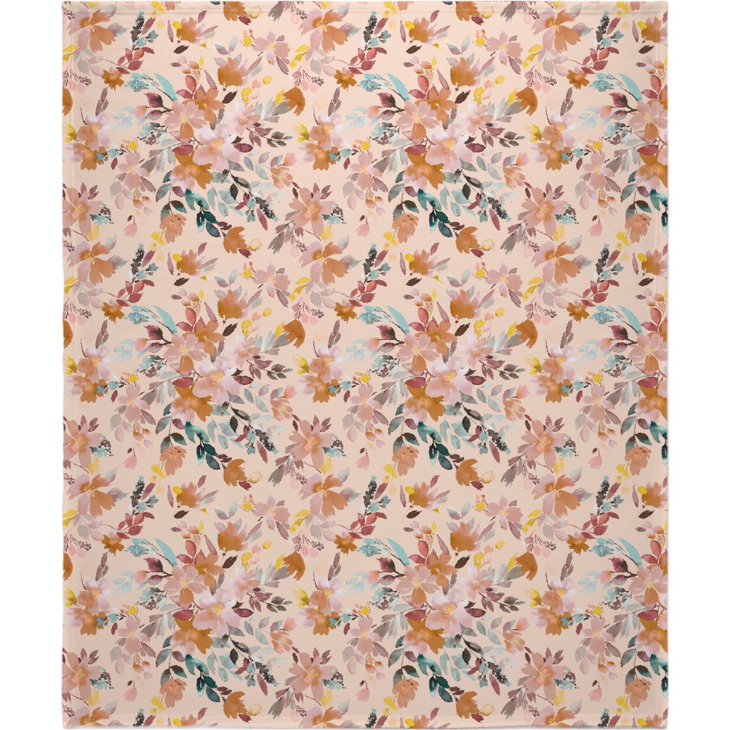 Summery Oleander Floral - Soft Pink Blanket, Fleece, 50x60, Pink