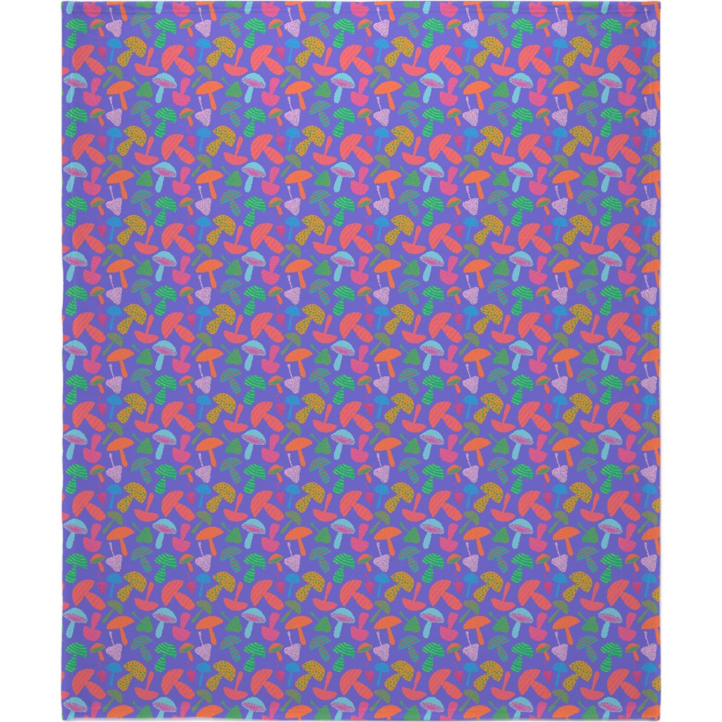 Mushroom Tossed - Bold Blanket, Fleece, 50x60, Purple