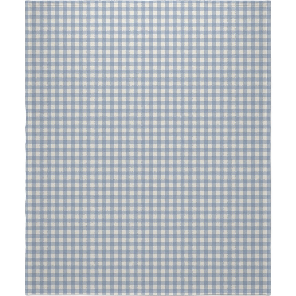Buffalo Plaid - Soft Blue & Cream Blanket, Fleece, 50x60, Blue, True Blue
