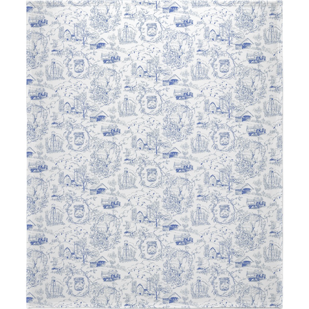 Country Living - Blue Blanket, Fleece, 50x60, Blue, True Blue