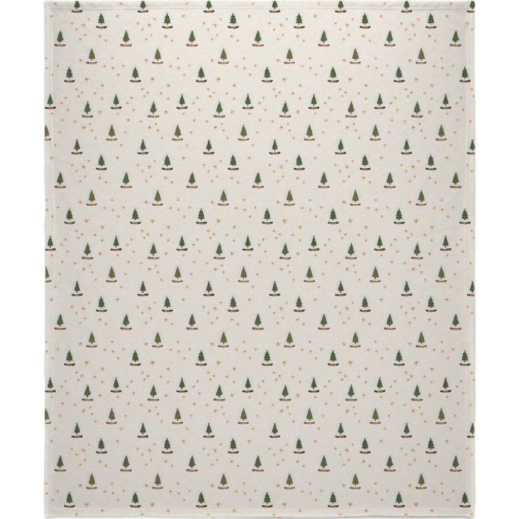 Christmas Tree Snow Globes Blanket, Fleece, 50x60, White