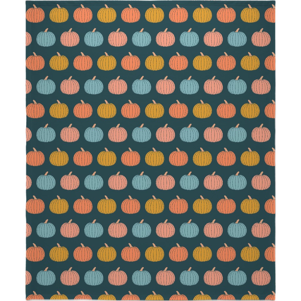 Colorful Halloween - Teal and Orange Blanket, Fleece, 50x60, Multicolor