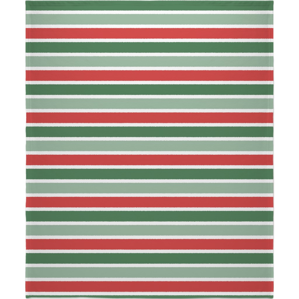 Cozy Christmas Stripe - Red and Green Blanket, Fleece, 50x60, Multicolor