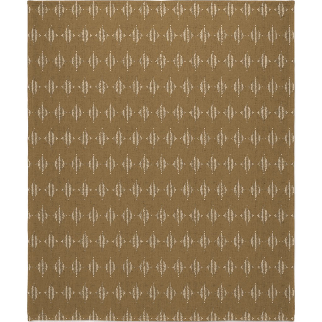 Brushed Diamond Lines Blanket, Fleece, 50x60, Brown, Granite