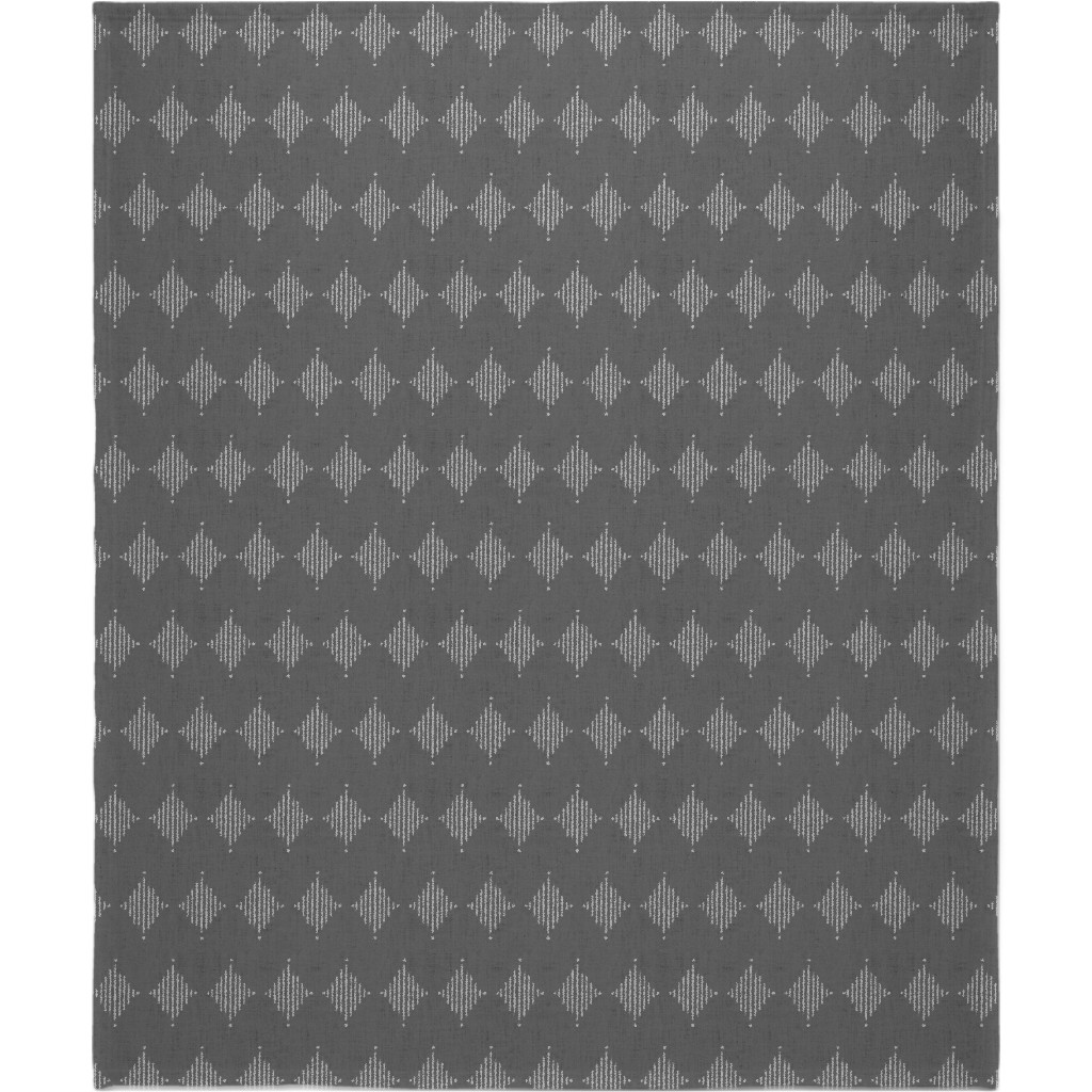 Brushed Diamond Lines Blanket, Fleece, 50x60, Gray, Metal