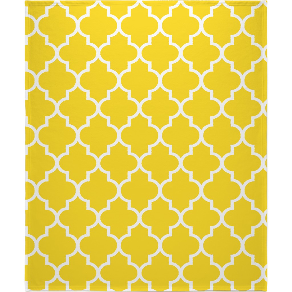 Quatrefoil - Lemon Blanket, Fleece, 50x60, Yellow, Classic Yellow
