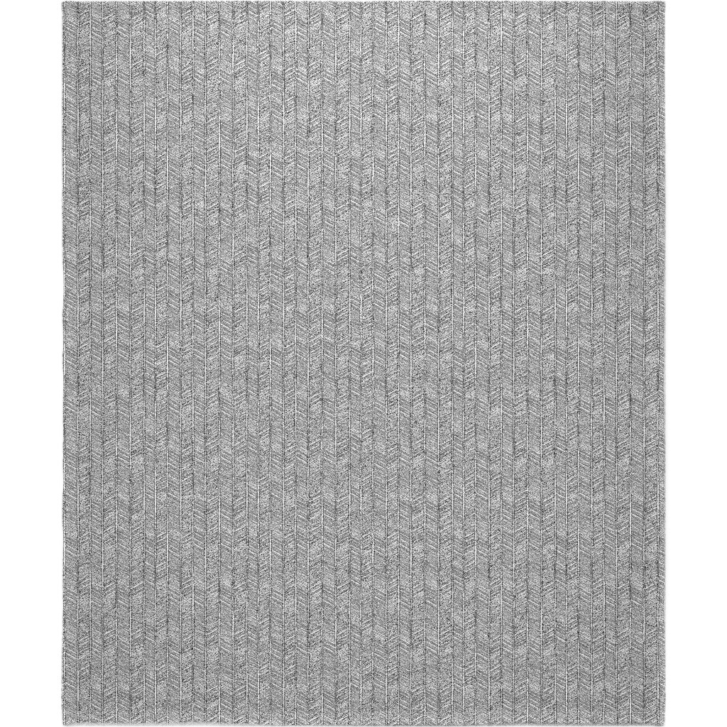 Vines + Lines - Neutral Blanket, Fleece, 50x60, Black, Black