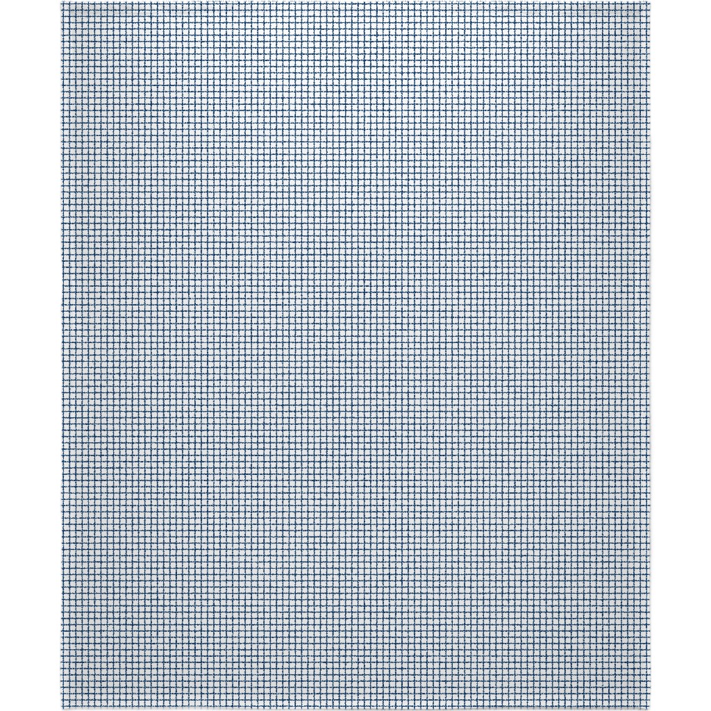Grid - Navy and White Blanket, Fleece, 50x60, Blue, True Blue