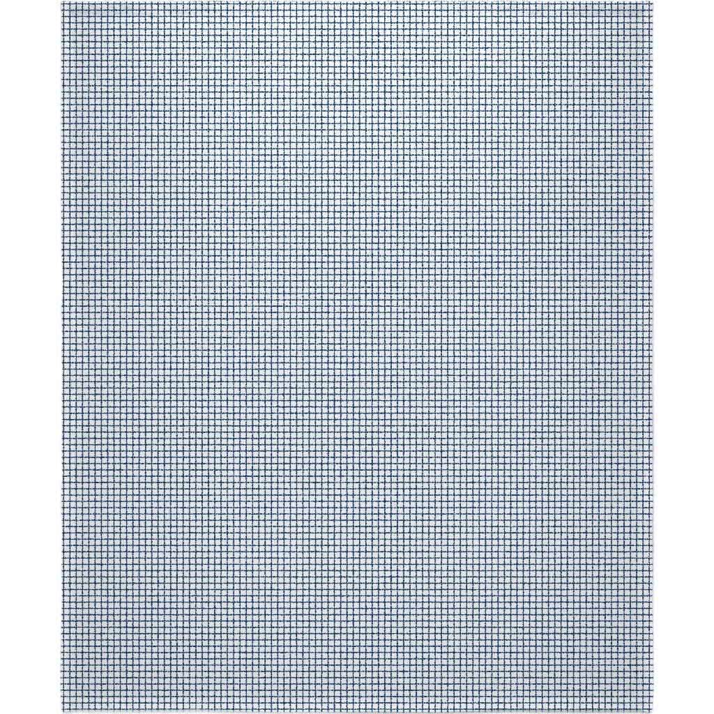 Grid - Navy and White Blanket, Fleece, 50x60, Blue