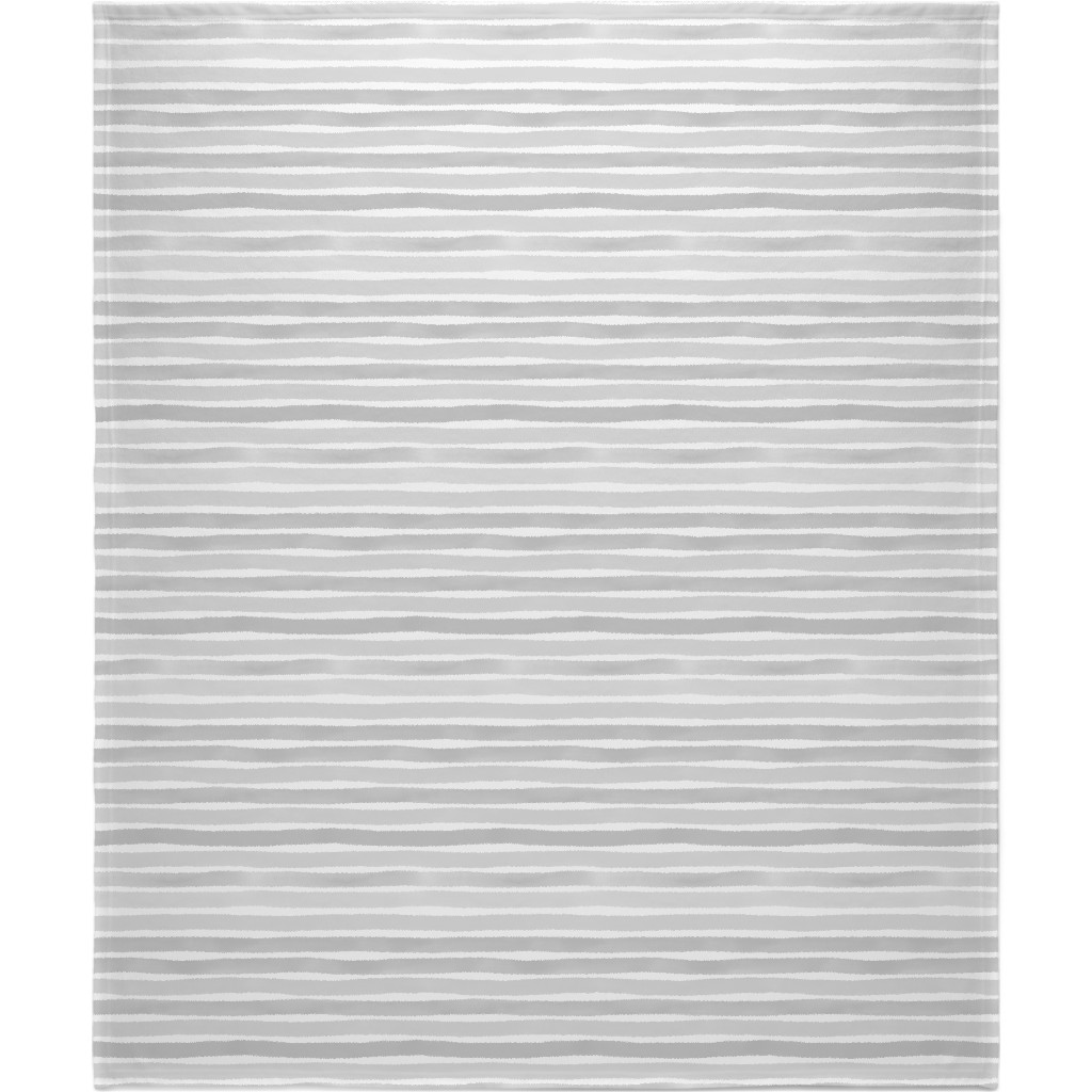 Imperfect Watercolor Stripes Blanket, Fleece, 50x60, Gray, Silver Lining