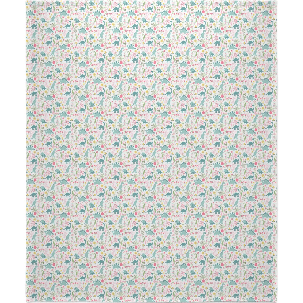 Dino Garden Blanket, Fleece, 50x60, Multicolor