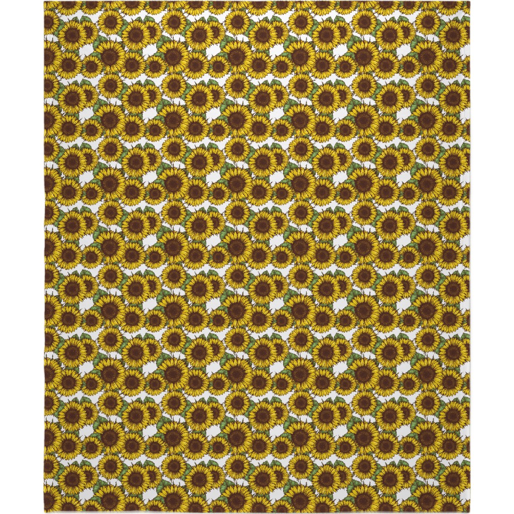 Sunflowers Blanket, Fleece, 50x60, Yellow
