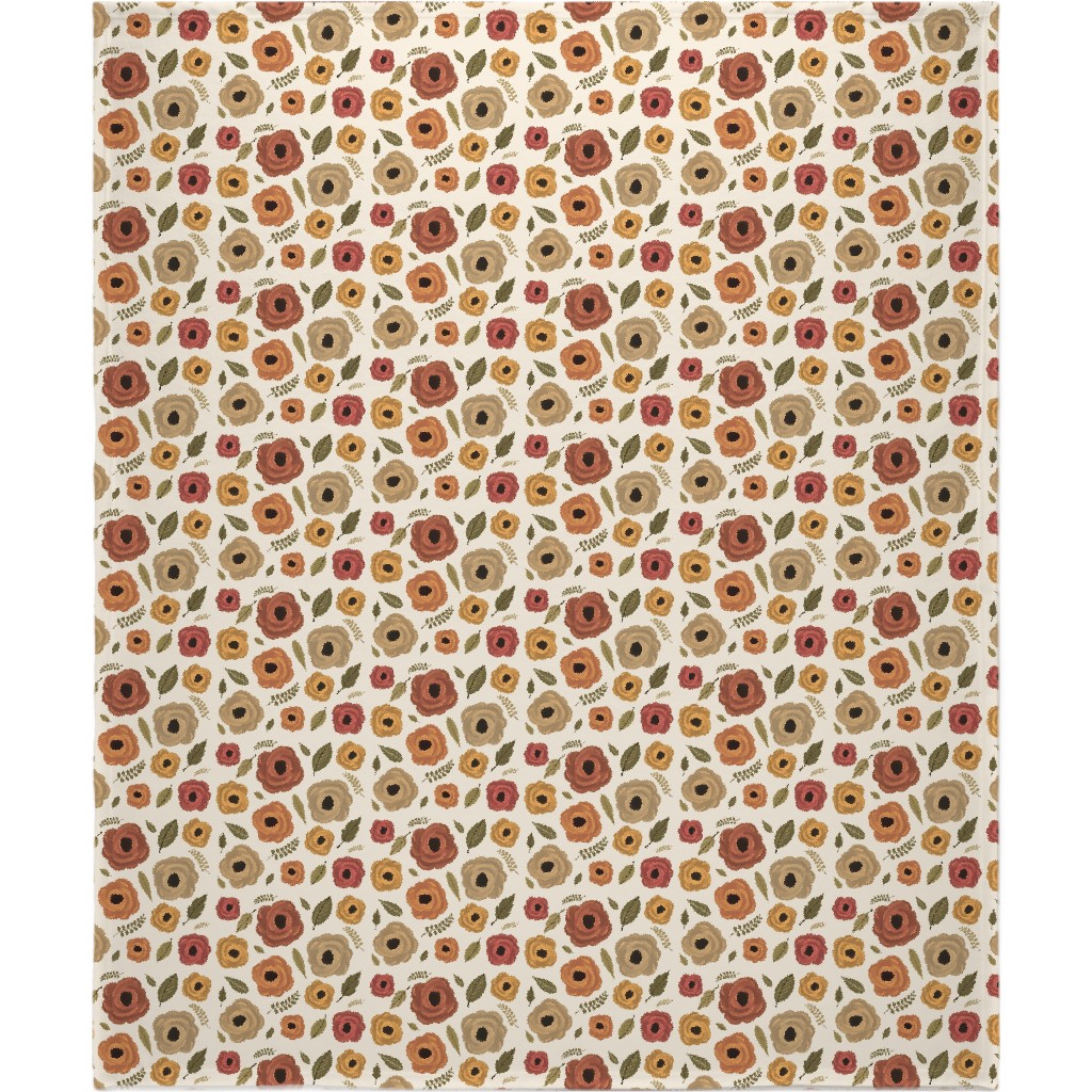 Fall Flowers - Light Blanket, Fleece, 50x60, Multicolor