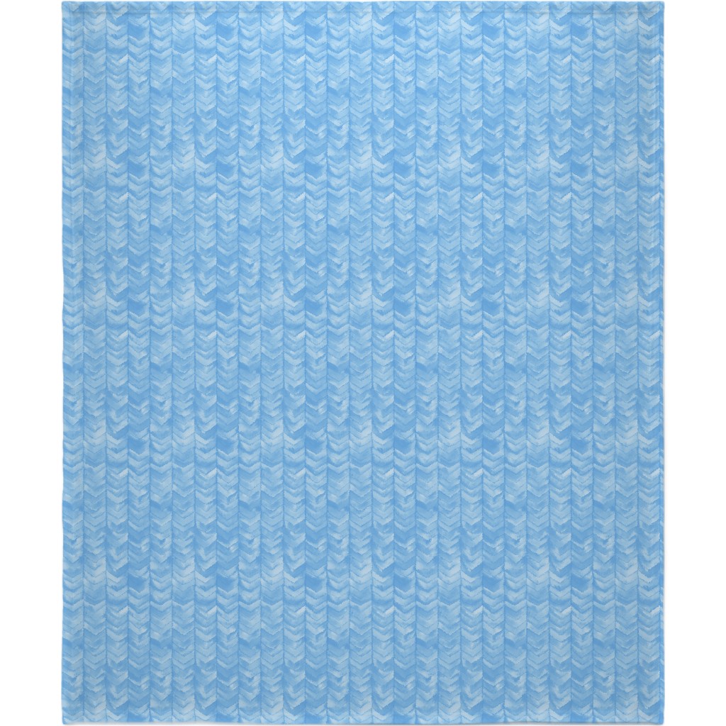 Watercolor Chevron Blanket, Fleece, 50x60, Blue, Light Blue