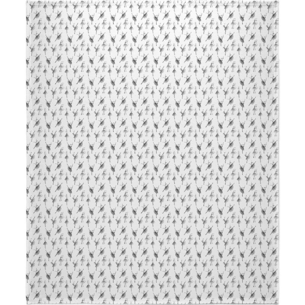 Ballerinas Blanket, Fleece, 50x60, White, White