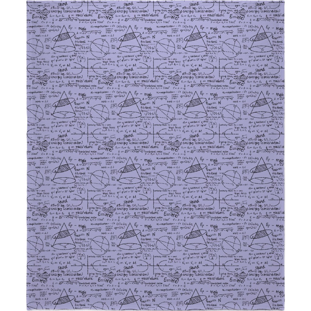 Common Equations Blanket, Fleece, 50x60, Purple