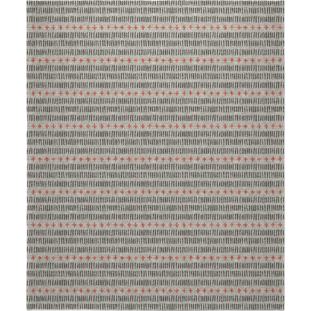 Modern Farmhouse Dash - Multi on Beige Blanket, Fleece, 50x60, Gray, Gray