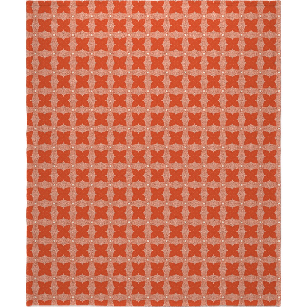 Red Geo Garden - Red Blanket, Fleece, 50x60, Red
