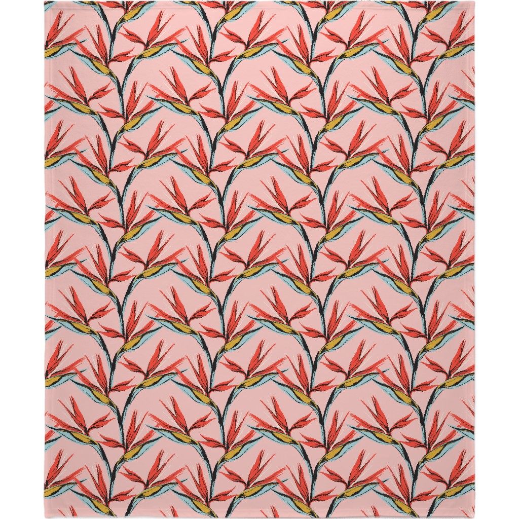 Bird of Paradise Blanket, Fleece, 50x60, Pink