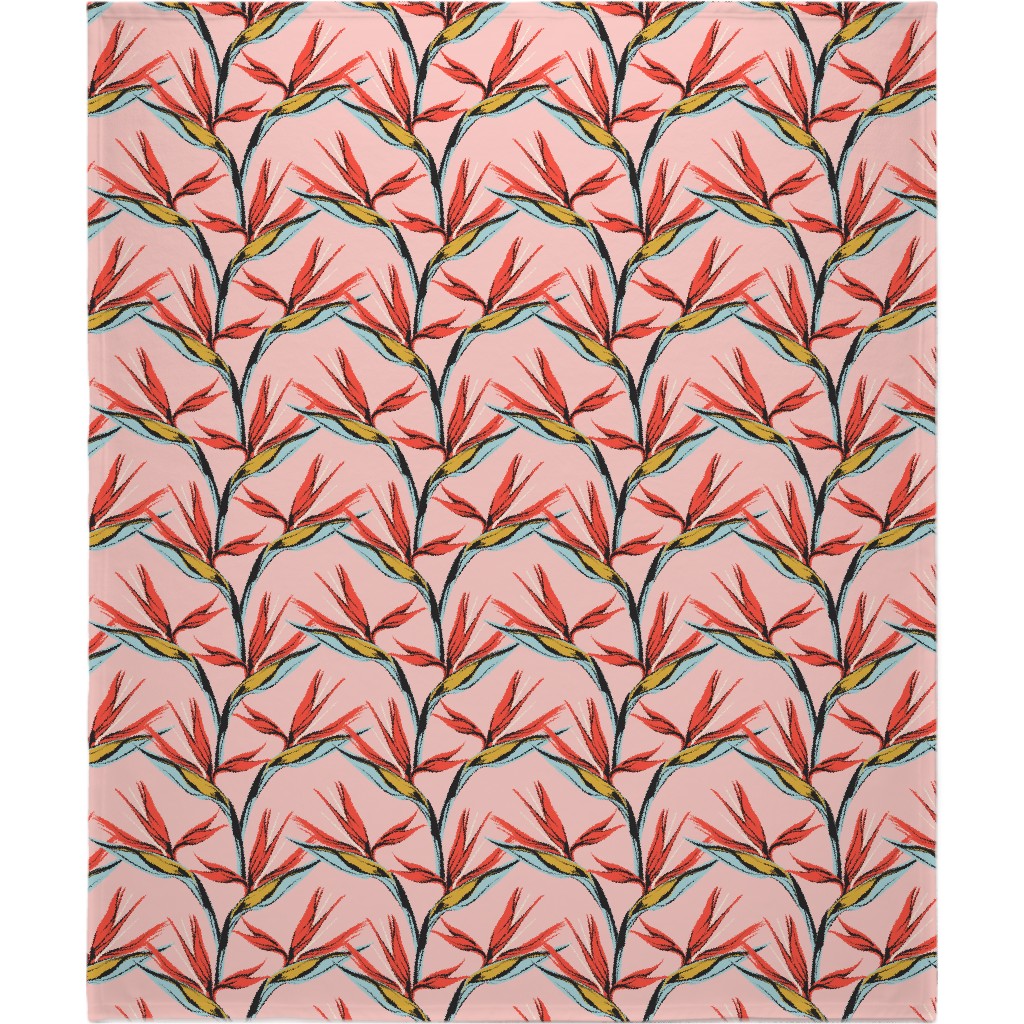 Bird of Paradise Blanket, Fleece, 50x60, Pink, Ballet Slipper