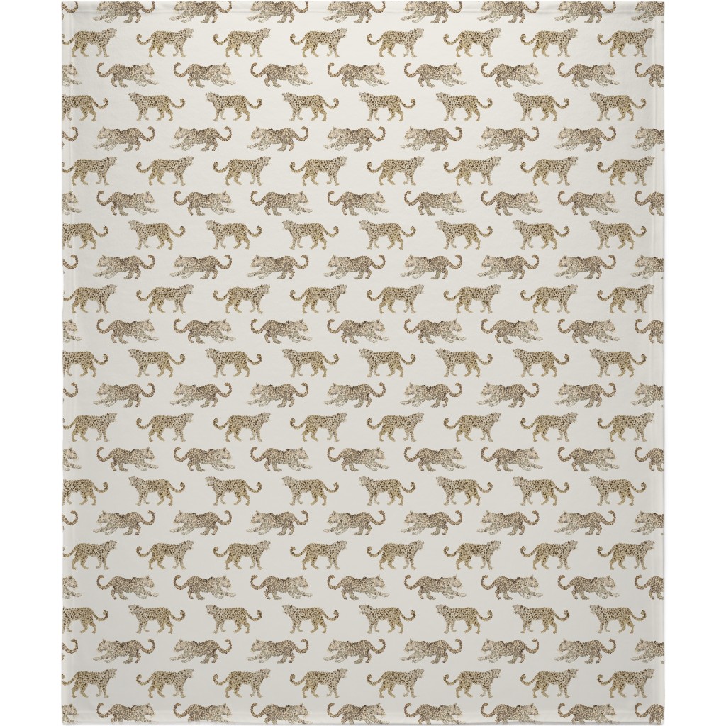 Leopard Parade Blanket, Fleece, 50x60, Beige