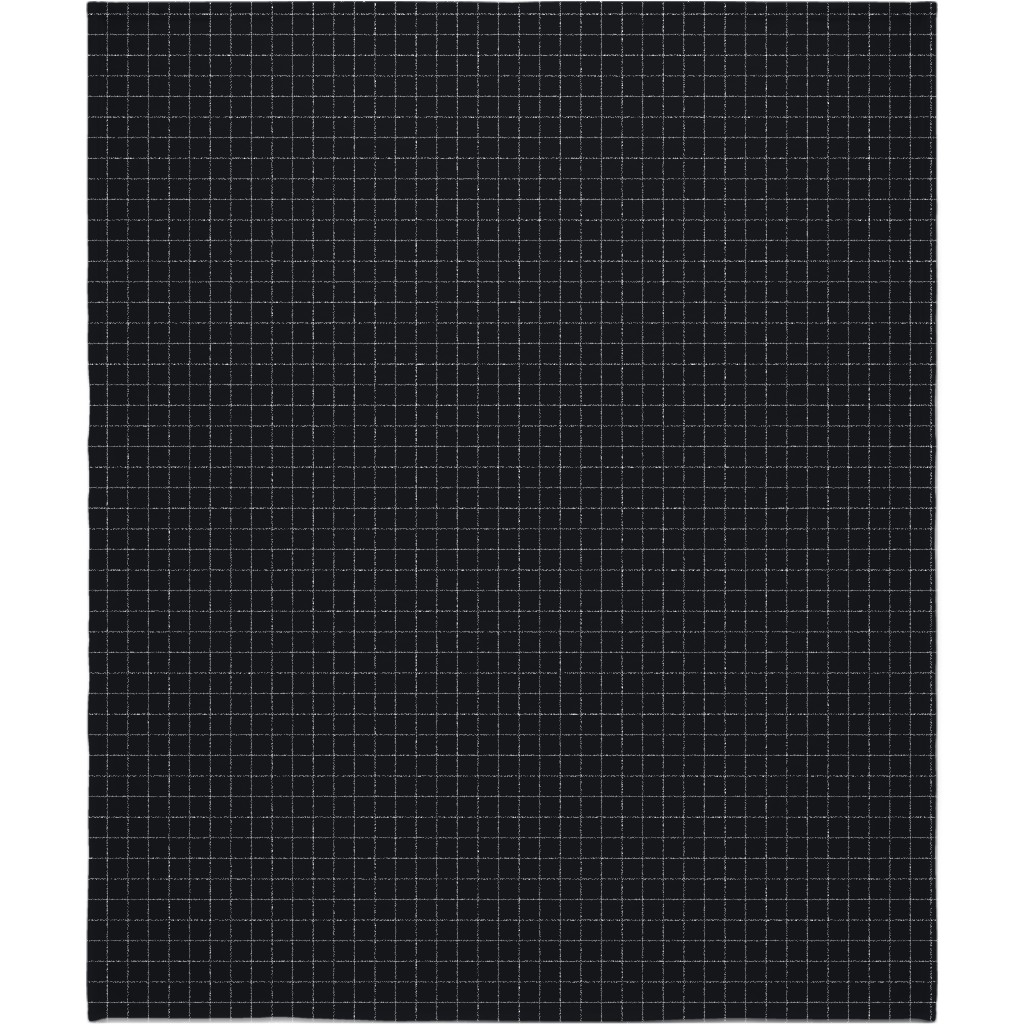 Grid - Black Ad White Blanket, Fleece, 50x60, Black